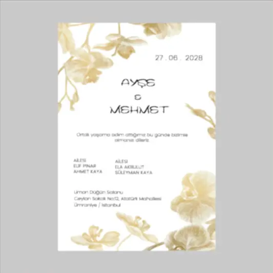 Davetiye - Yaldız Koleksiyon 1 - Tasarım Destekli