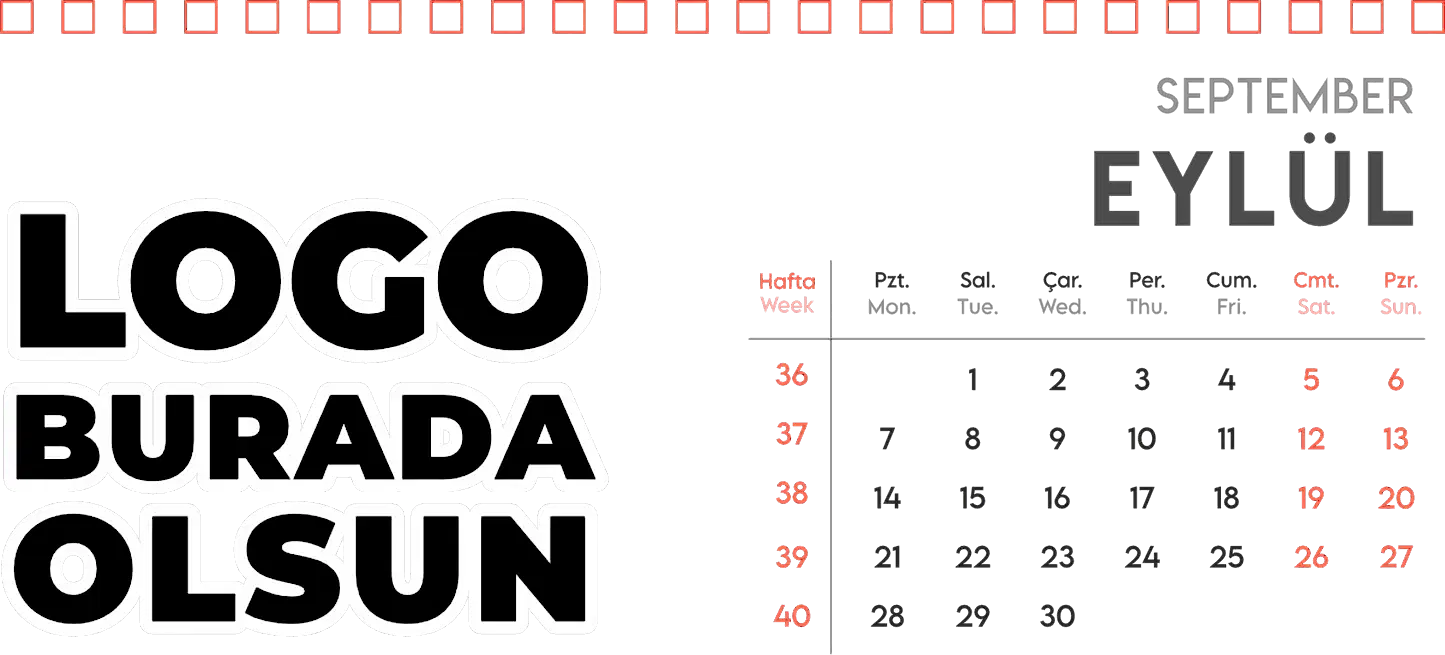 Spiralli Masa Üstü Takvimi