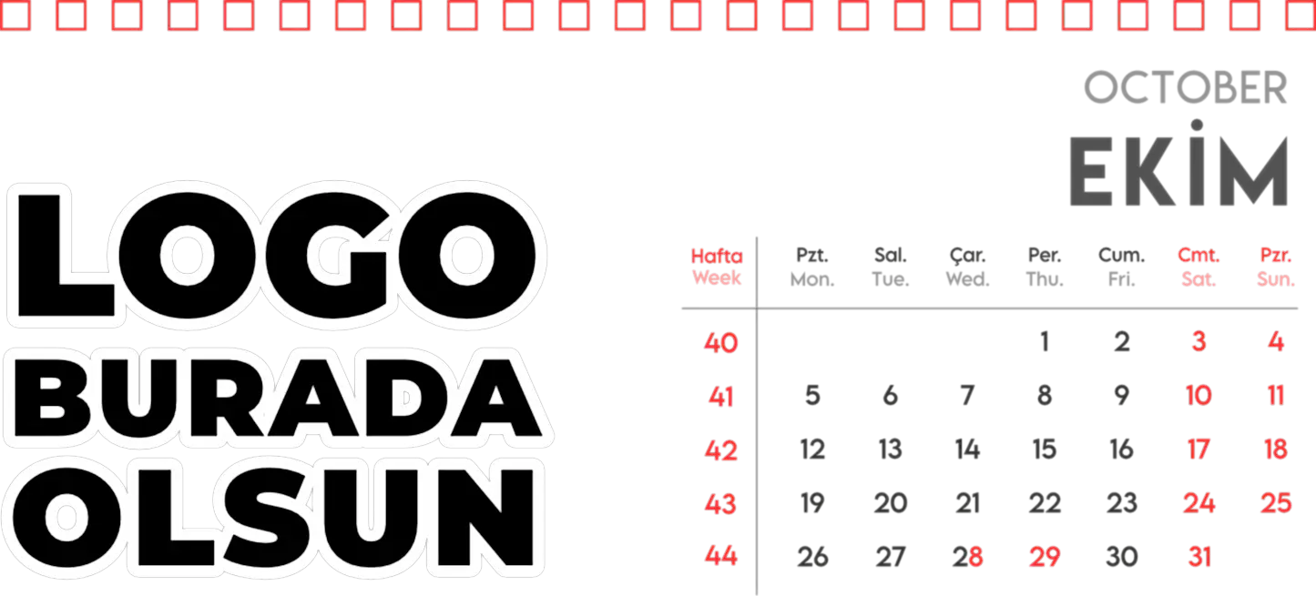 Spiralli Masa Üstü Takvimi