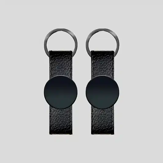 2405  Metal Suni Deri Anahtarlık Çift Taraflı