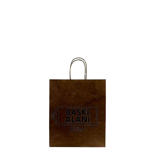 Burgu Saplı Kraft Kağıt Çanta - 19x8x24 cm (Özelleştirilebilir)