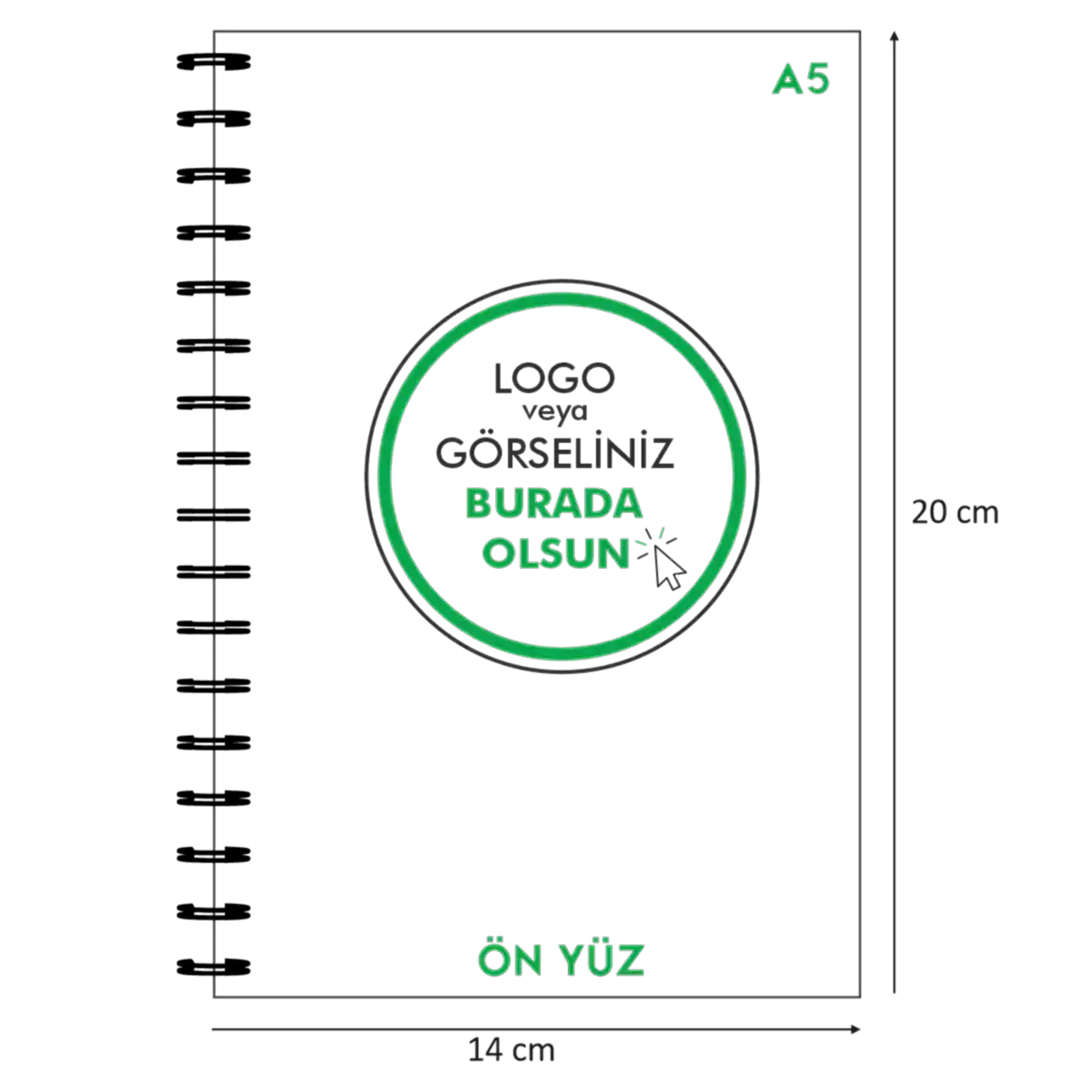 Kuşe Metal Spiralli Defter - Özel Baskılı