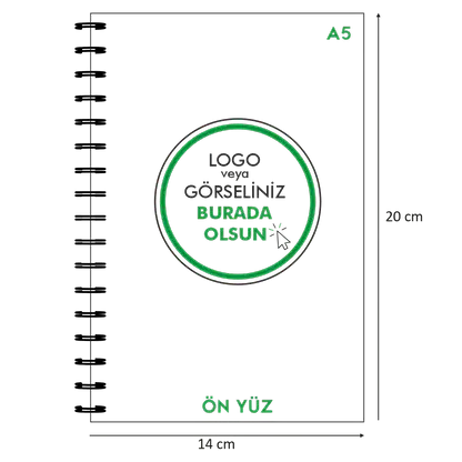 Kuşe Metal Spiralli Defter - Özel Baskılı