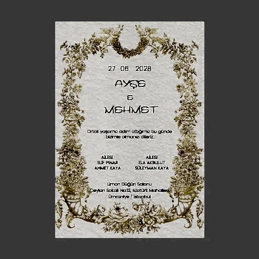 Davetiye  -  Zarif Koleksiyon 2  - Tasarım Destekli