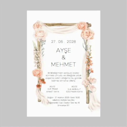 Davetiye  -  Zarif Koleksiyon 1  - Tasarım Destekli