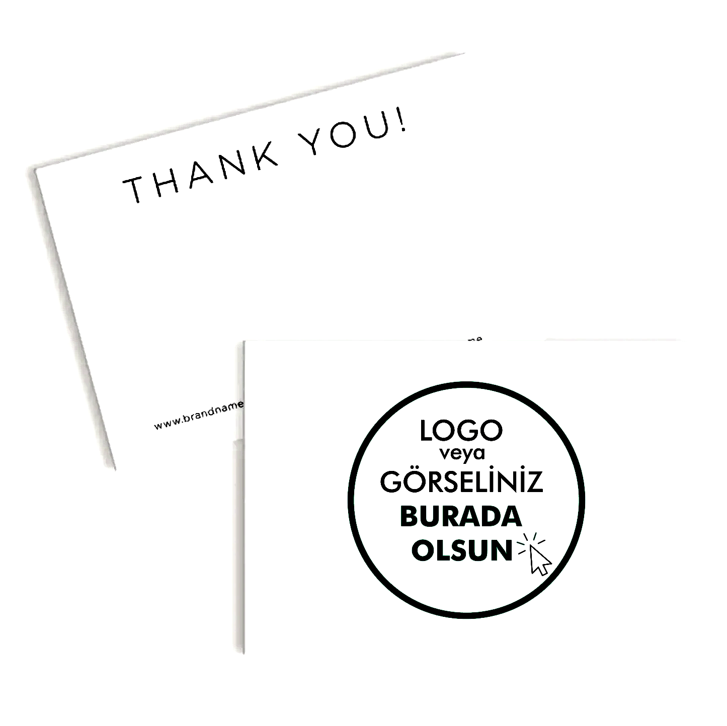 Kuşe Kağıt Kargo Teşekkür  Kartı