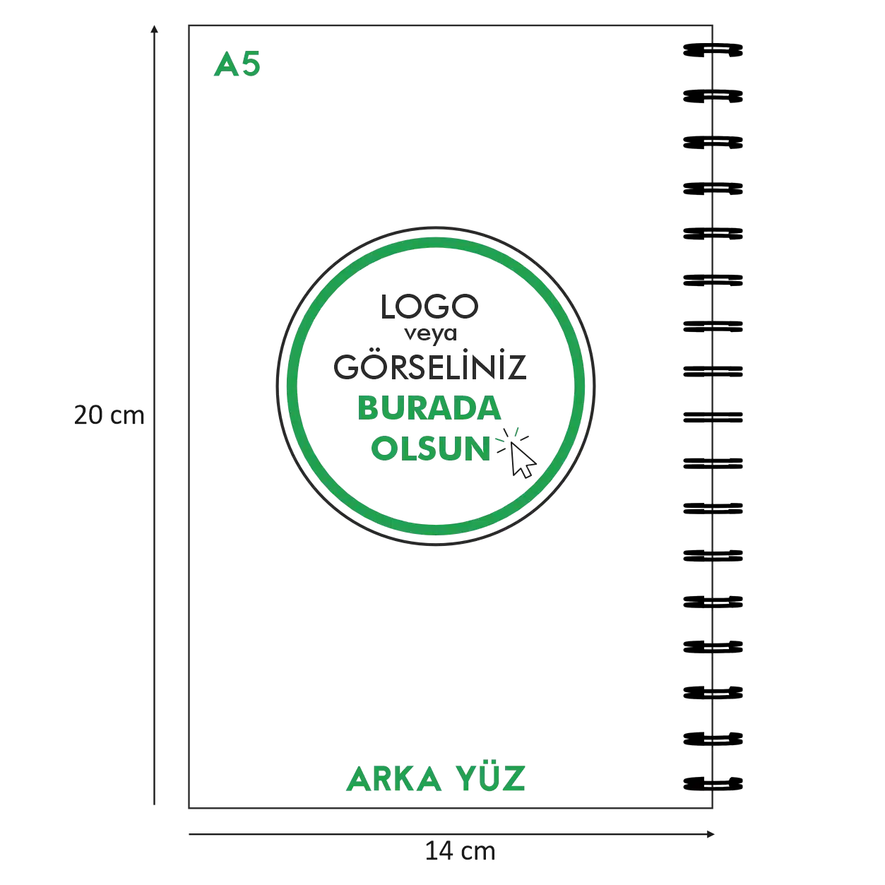 Kuşe Metal Spiralli Defter - Özel Baskılı
