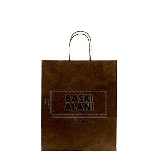 Kraft Kağıt Çanta Burgu Saplı - 25x12x31 cm (Özelleştirilebilir)