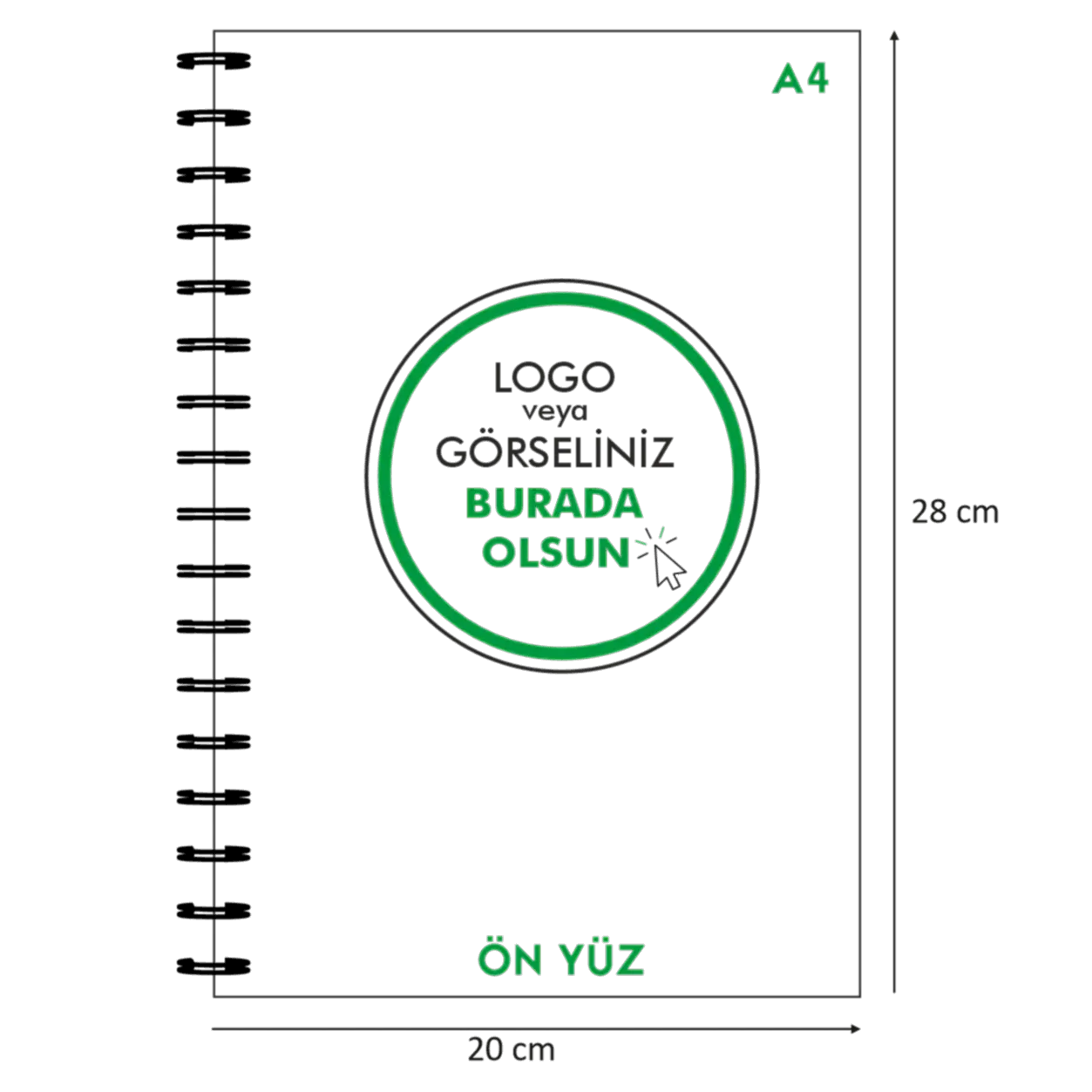 Kuşe Metal Spiralli Defter - Özel Baskılı