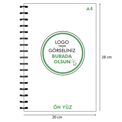 Kuşe Metal Spiralli Defter - Özel Baskılı