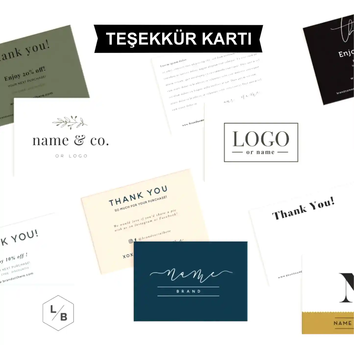 Kuşe Kağıt Kargo Teşekkür  Kartı