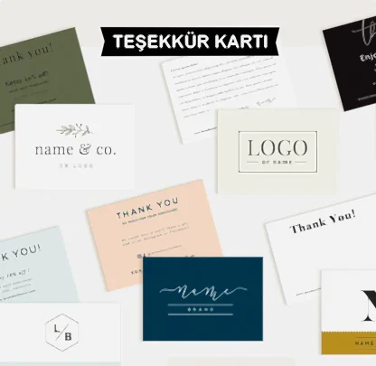 Kuşe Kağıt Kargo Teşekkür  Kartı