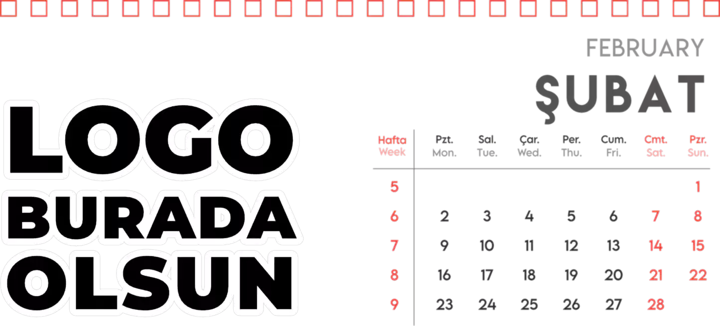 Spiralli Masa Üstü Takvimi