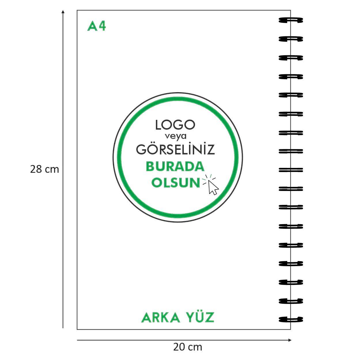 Kuşe Metal Spiralli Defter - Özel Baskılı