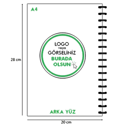 Kuşe Metal Spiralli Defter - Özel Baskılı