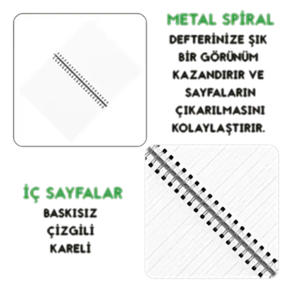 Kuşe Metal Spiralli Defter - Özel Baskılı