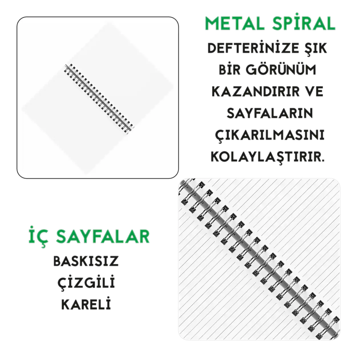 Kraft Metal Spiralli Defter