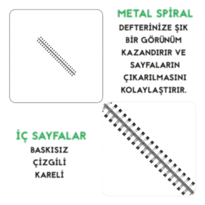Kraft Metal Spiralli Defter