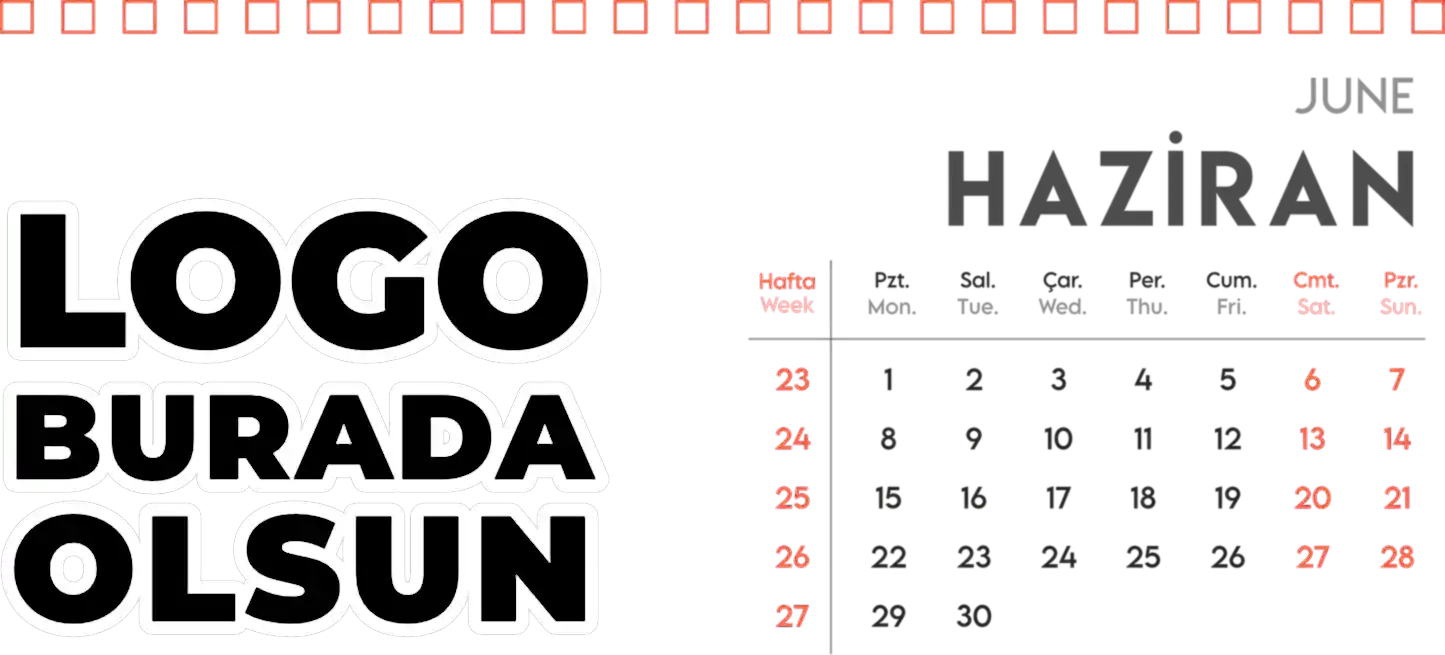 Spiralli Masa Üstü Takvimi