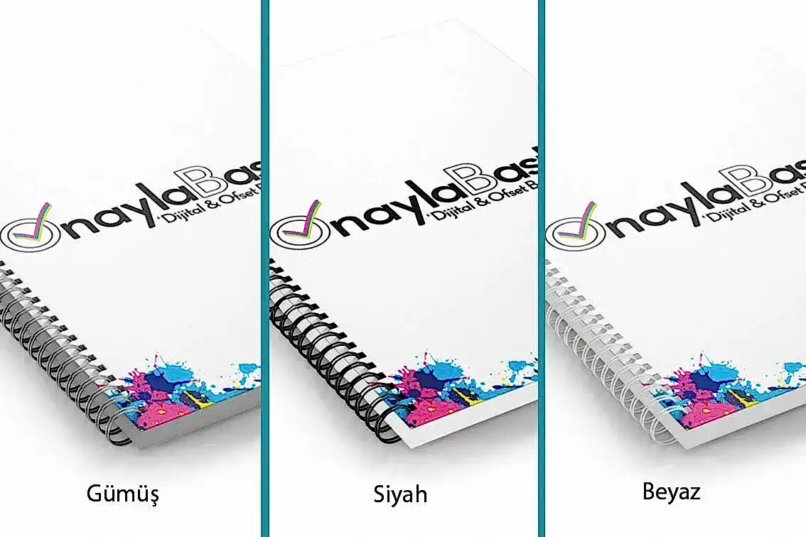 Az adetli kuşe metal spiralli defter, kurumsal tasarımla firmaların marka kimliğini yansıtır. Şık ve profesyonel bir defter seçeneği.