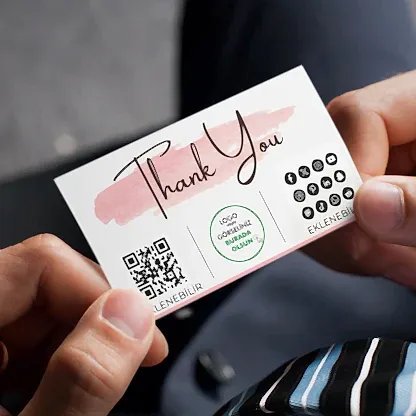 Kuşe Kağıt Kargo Teşekkür  Kartı