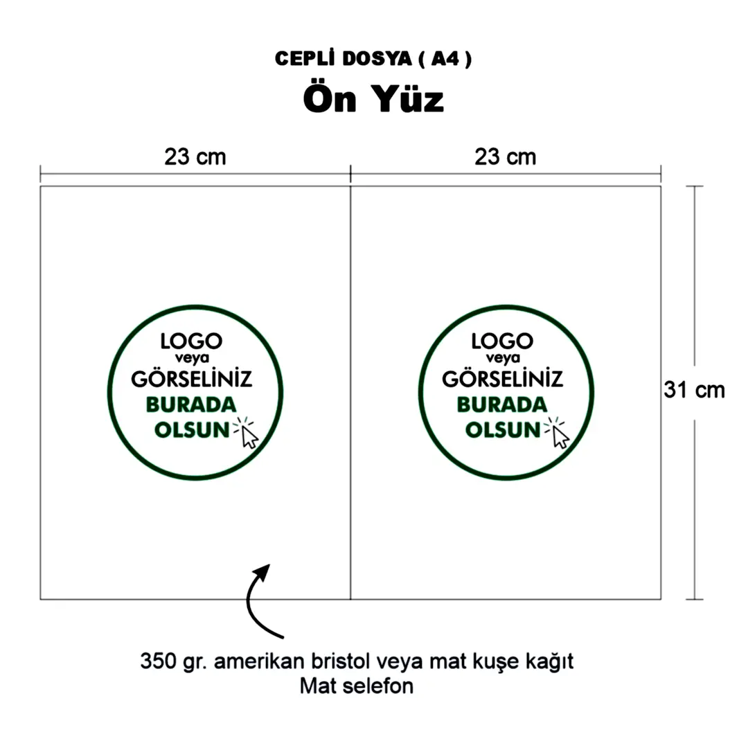 Cepli Dosya ( A4) – Logo Baskılı Karton Sunum Dosyası