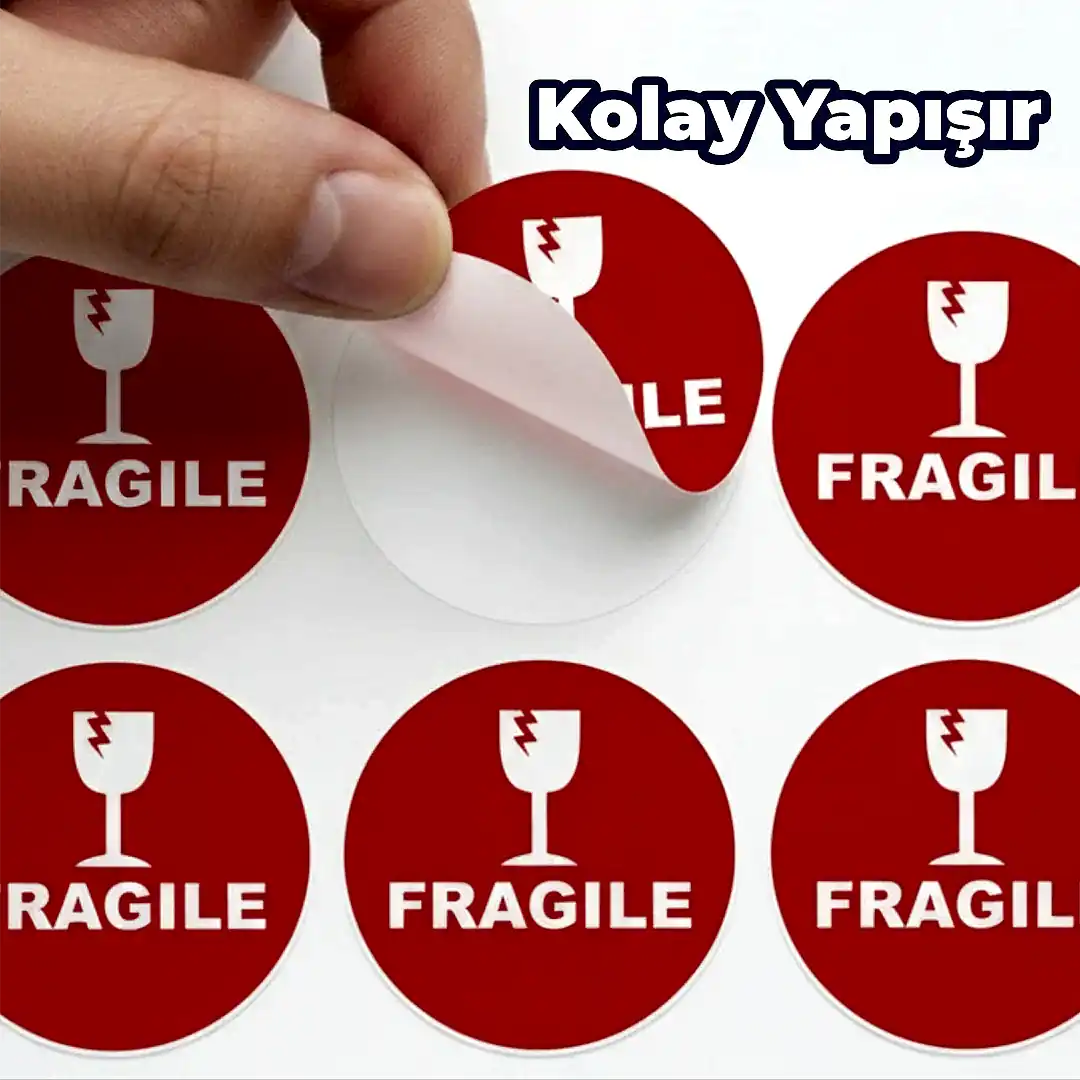 Kırılır Etiketi Baskı | Kargo Fragile Sticker – Dikkat Kırılabilir Uyarı Etiketi - Hazır Model