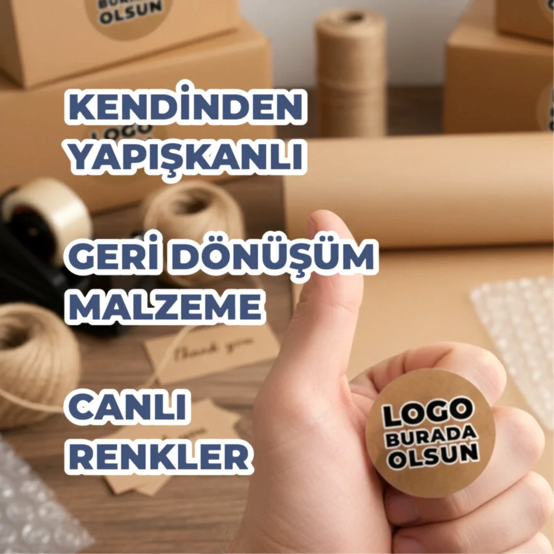 Yuvarlak Kraft Etiket Baskı | Doğal Görünümlü Yuvarlak Sticker