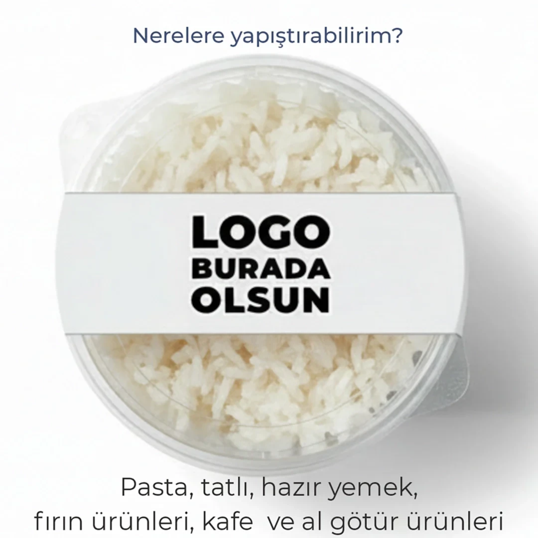 Paket Servis Sticker | Logo Baskılı Dikdörtgen Gıda Ambalaj Etiketi