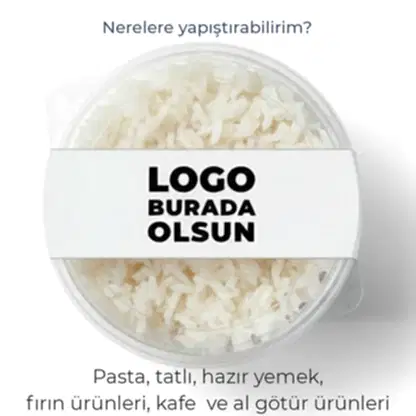 Paket Servis Sticker | Logo Baskılı Dikdörtgen Gıda Ambalaj Etiketi