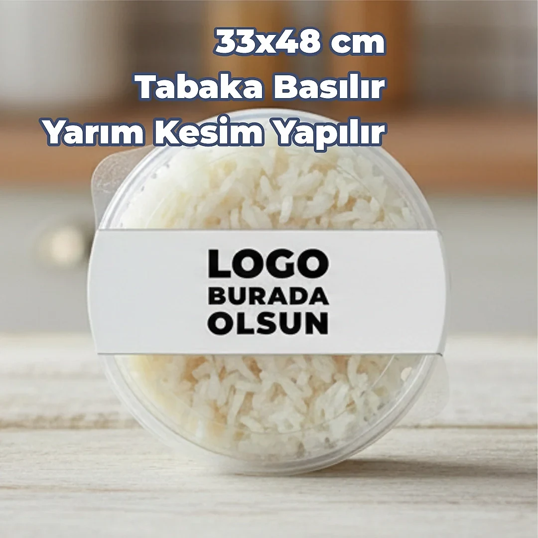Paket Servis Sticker | Logo Baskılı Dikdörtgen Gıda Ambalaj Etiketi