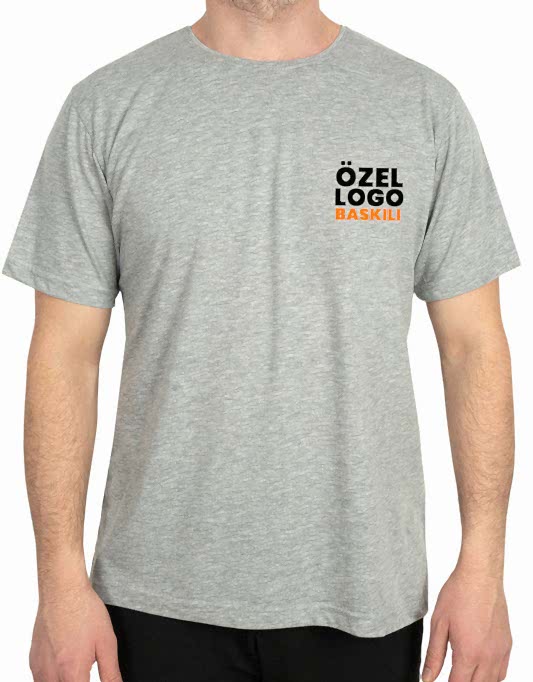 Basic T-shirt Gri - Baskılı