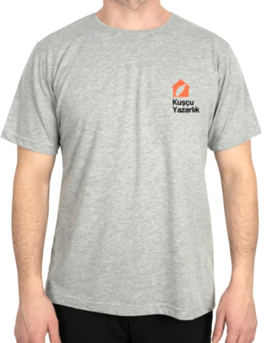 Basic T-shirt Gri - Baskılı