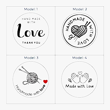 Hazır Model Hand Made Sticker & Etiket  | Yuvarlak · Kuşe Kağıt