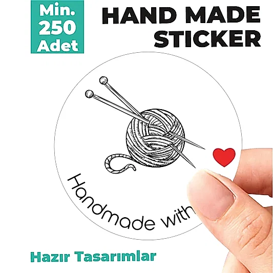 Hazır Model Hand Made Sticker & Etiket  | Yuvarlak · Kuşe Kağıt