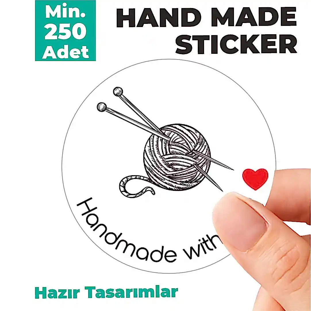 Hazır Model Hand Made Sticker & Etiket  | Yuvarlak · Kuşe Kağıt