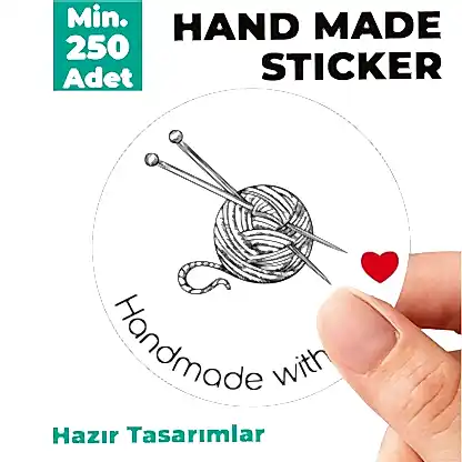 Hazır Model Hand Made Sticker & Etiket  | Yuvarlak · Kuşe Kağıt