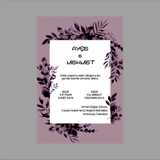 Davetiye - Zarif Koleksiyon 5 - Tasarım Destekli