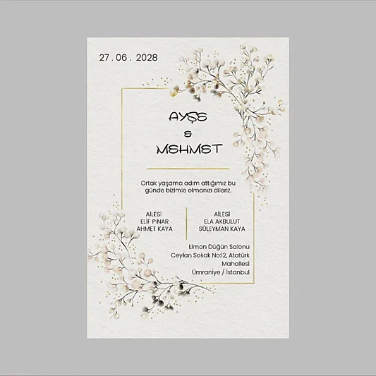 Davetiye - Zarif Koleksiyon 4 - Tasarım Destekli