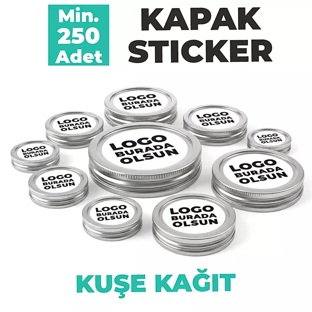 Sticker Baskı – Kavanoz Kapak Etiketi | Yuvarlak Bal & Reçel Etiketi (Kuşe Kağıt)