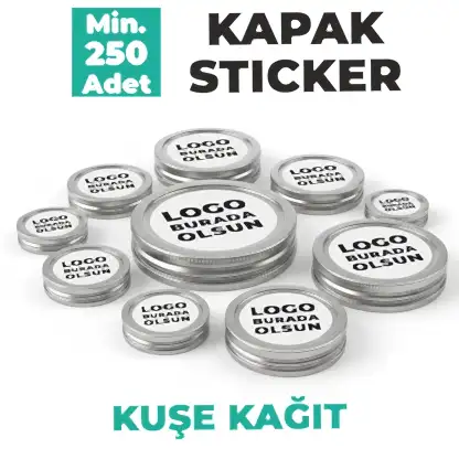 Sticker Baskı – Kavanoz Kapak Etiketi | Yuvarlak Bal & Reçel Etiketi (Kuşe Kağıt)
