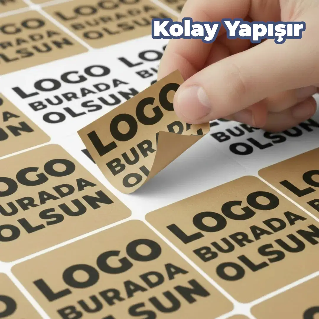 Kare Kraft Etiket Baskı | Özel Tasarım Doğal Kraft Sticker