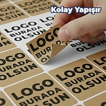 Kare Kraft Etiket Baskı | Özel Tasarım Doğal Kraft Sticker