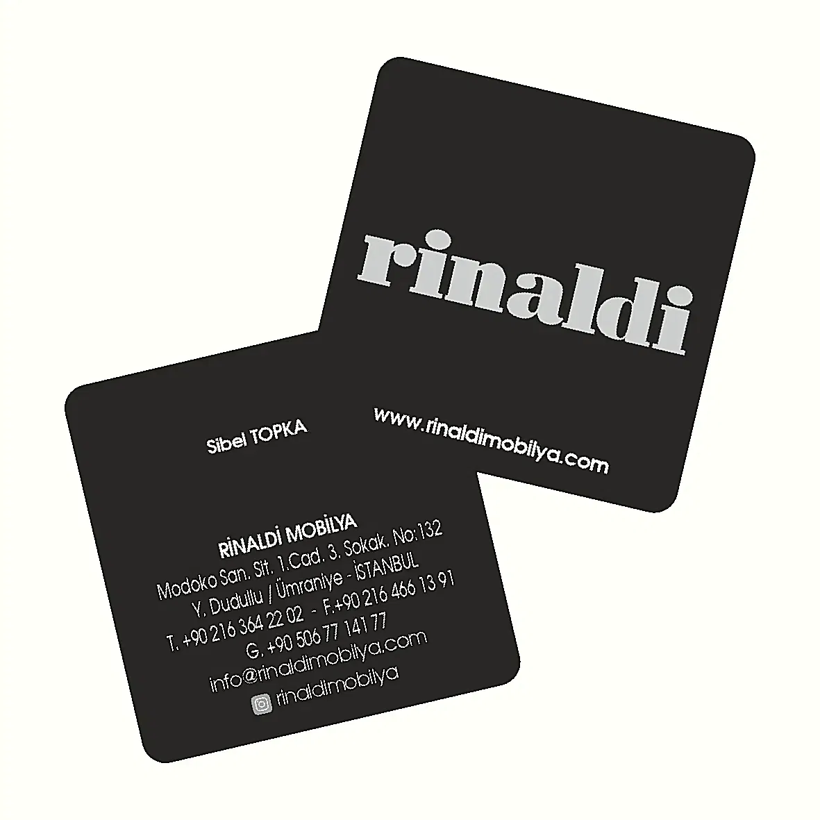 Oval Köşe Kare Kartvizit - Sıvamalı ( Kalın)