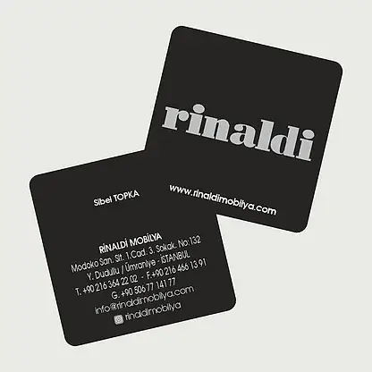 Oval Köşe Kare Kartvizit - Sıvamalı ( Kalın)