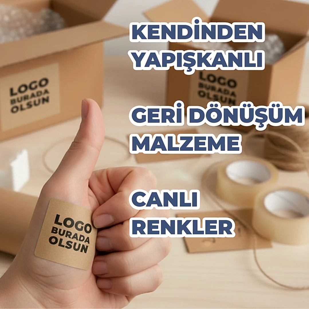 Kare Kraft Etiket Baskı | Özel Tasarım Doğal Kraft Sticker