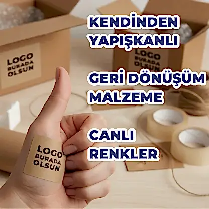 Kare Kraft Etiket Baskı | Özel Tasarım Doğal Kraft Sticker