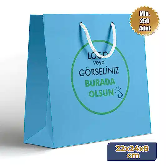 Karton Çanta - Dikey - 22x24x8 cm