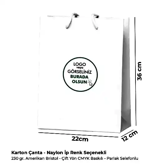 Karton Çanta - Dikey - 22x36x12 cm