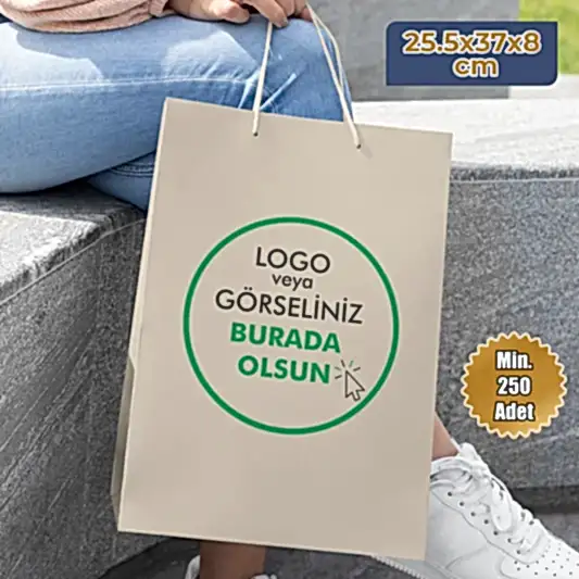 Karton Çanta - Dikey - 25.5x37x8 cm